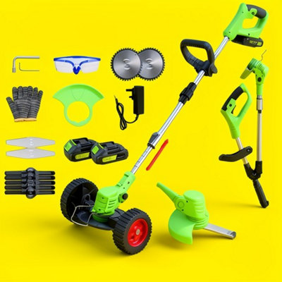 Cordless 21V Grass Trimmer Strimmer Garden Edger CutterFoldable2 Batteries from B&Q