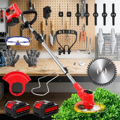 21V Cordless Grass Trimmer Strimmer Electric Tree And Garden Weed Cutter2 Batteries from B&Q