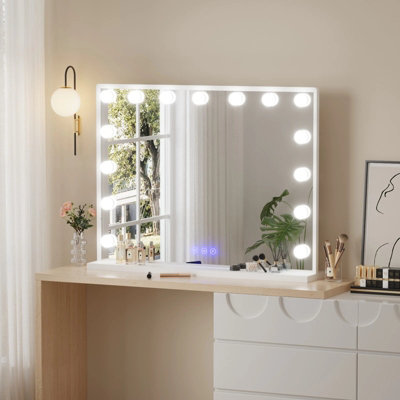 Led Hollywood Makeup Vanity Cosmetic Mirror With Lights 58 X 45Cm Large Mirror from B&Q