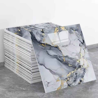 50Pcs Waterproof 3D Imitation Marble Ceramic Tile Wall Stickers from B&Q
