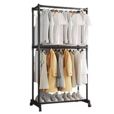 2-Tier Clothes Rack & Shoe Storage Stand Durable Garment Rail With Shelves from B&Q