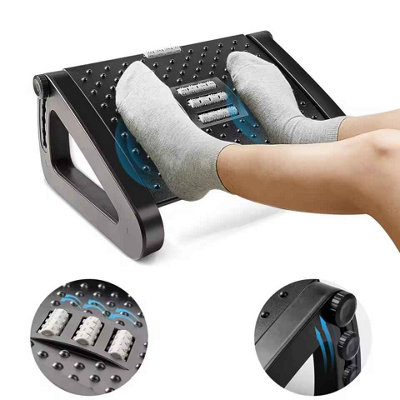 Ergonomic Under Desk Footrest With Massage Rollers  Pain Relief For Home & Office from B&Q