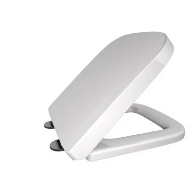 Square Soft Close Toilet Seat With Quick Release Hinges  Anti-Bacterial Polypropylene Wc Seat from B&Q