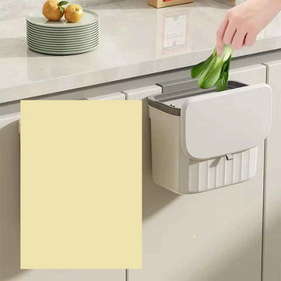 12L Wall-Mounted Kitchen Trash Can With Lid  Under Sink Hanging Garbage Bin from B&Q