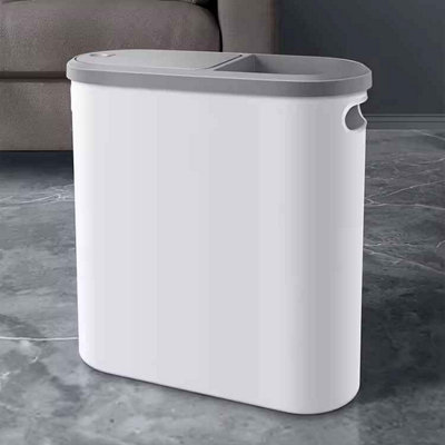 10L Bathroom Trash Can With Lid  Press-Type Household Waste Bin from B&Q