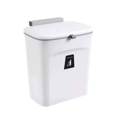 White 9L Hanging Cabinet Trash Bin from B&Q