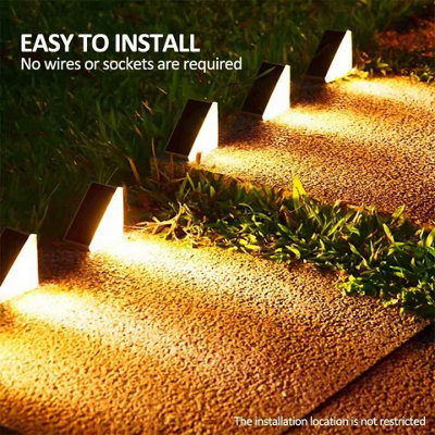  - Warm White Solar Step Lights For Patio Yard Driveway