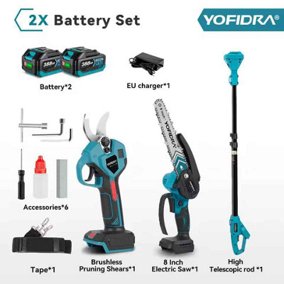 32mm 8In Brushless Electric Chainsaw Telescoping Pole 3In1 from B&Q