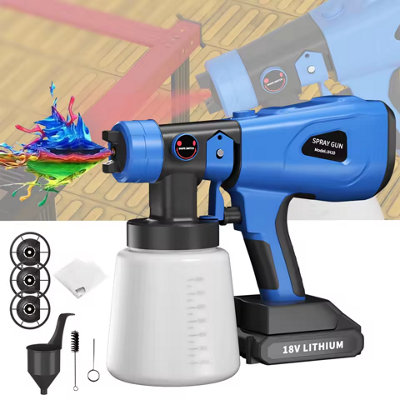  - 2000W Hvlp Cordless Paint Sprayer With 1000Ml Tank4 Nozzles3 Spray Patterns