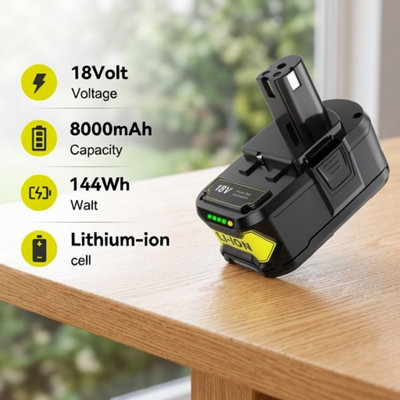  - 18V Li Ion Battery Pack8.0Ah Capacity ReplacementTwin Pack