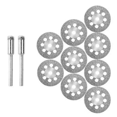  - 12Pcs 22mm Diamond Cutting Discs With Mandrel For Rotary Tools