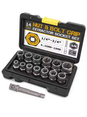  - 14-Piece Impact Bolt And Nut Remover Set With Case