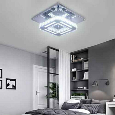 Modern Minimalist Led Ceiling Light With Crystal Accents from B&Q