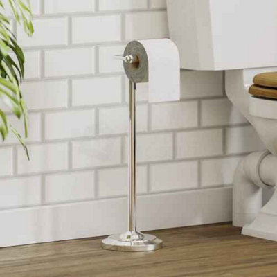 Premium Toilet Paper Holder Stand Sleek Chrome Finish from B&Q