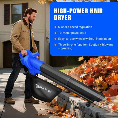  - 3500W Corded Leaf Blower Vacuum MulcherVariable Speed35L Bag