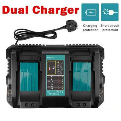  - 18V Dual Li-Ion Battery Charger 4ACompatible With Bl1830,bl1840,bl1850,bl1860