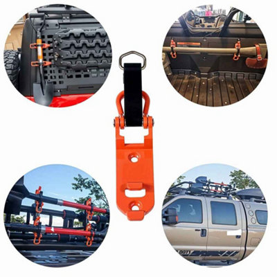 2Pcs Quick Release & Shovel Holder Clamp 17 To 40mm Roof Rack Wall Mount Orange from B&Q