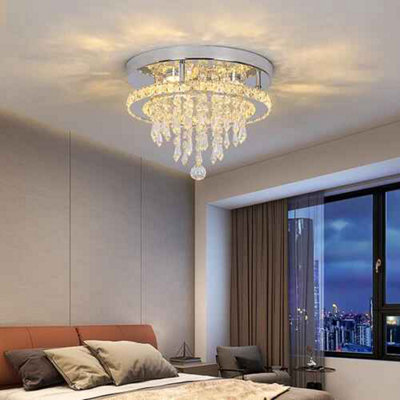  - Round Dimmable Led Crystal Chandelier Ceiling Light For Living Room