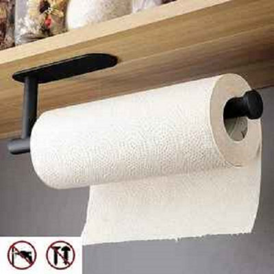  - Paper Towel HolderWall-Mounted Kitchen & Toilet Roll DispenserBlack