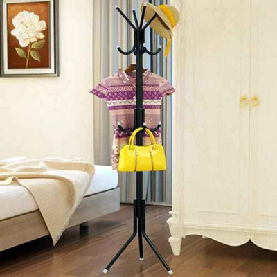  - 14-Hook Freestanding Coat Stand Hat Jacket Umbrella Floor Rack Clothes Hanger