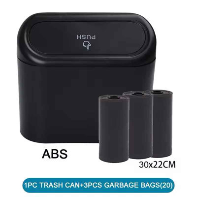 1 Pc Car Trash Can With Lid ,includes Garbage BagsLeak-Proof Mini Bin