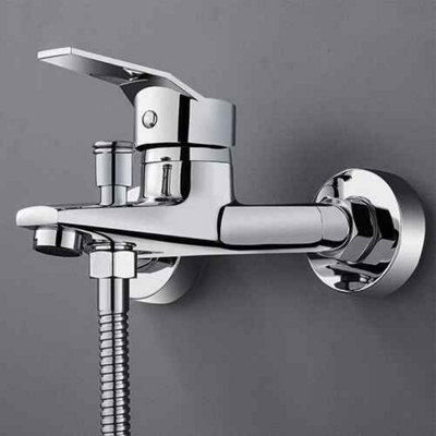  - Chrome Wall-Mounted Bath Shower Mixer Tap Hot & Cold Bathroom Faucet
