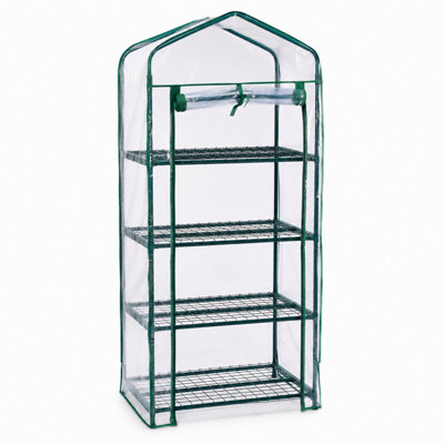 B&Q -  4 Tier Mini Greenhouse Walk In Grow House Pvc Cover Plant Shelf Garden Grow Tent