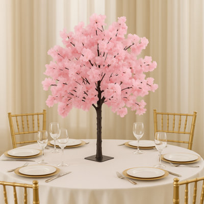 Sandra Chaircovers Wedding General 120Cm Pink Artificial Wisteria Cherry Bloom TreeSingle Tabletop CentrepiecePolyurethane Fibreglass from B&Q