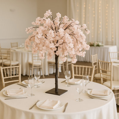 Sandra Chaircovers Wedding General 120Cm Blush Artificial Wisteria Cherry Bloom TreeSingle Tabletop Centrepiece For Indoor Steel Base from B&Q
