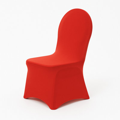 Sandra Chaircovers Weddinggeneral Spandex Chair Cover SingleRed Flat Front DesignStretch Fit Premium 220Gsm Material For Events- Pack Of 10 from B&Q