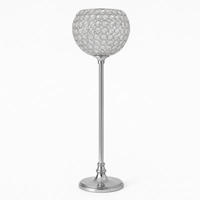 Sandra Chaircovers Crystal Globe Collection90Cm X 20CmCrystal Globe Candelabra Wedding CentrepieceSingleSilverMetal And Crystal from B&Q
