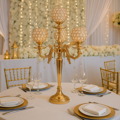 Sandra Chaircovers Crystal Goblet Collection85Cm X 50Cm5 Arm Crystal Goblet CandelabraSingleSilver Or GoldMetal And Crystal from B&Q