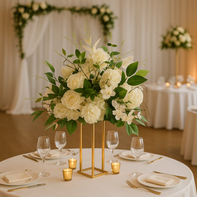 Sandra Chaircovers Wedding General 40Cm Ivory Artificial Flower CentrepieceSilk Foam ArrangementElegant Table Décor For Weddings Events from B&Q