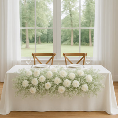 Sandra Chaircovers Wedding General 100Cm Ivory Artificial Gypsophila Table Flower ArrangementBaby Breath Floral Centrepiece Display from B&Q