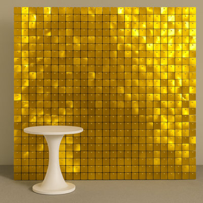 Sandra Chaircovers Sequin Wall Panel Collection30Cm X 30CmSquare Sequin Wall Panel BackdropSingleBright GoldAcrylic Sequins from B&Q