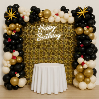 Sandra Chaircovers Sequin Wall Panel Collection30Cm X 30CmSquare Sequin Wall PanelSingleChampagne GoldAcrylic Sequins from B&Q