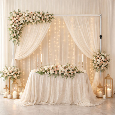 Sandra Chaircovers Sandra Single 3M X 3M Telescopic Backdrop StandAluminium Pipe And Drape System FrameHeavy Duty Event Curtain Support from B&Q
