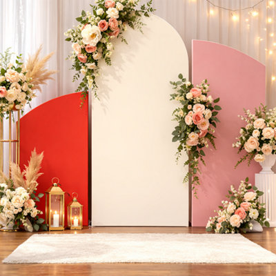 Sandra Chaircovers 3Ft Wedding Flower StandSingleIrregular Arch BackdropWhite Pink Blue CoverMetal FrameParty Decor from B&Q