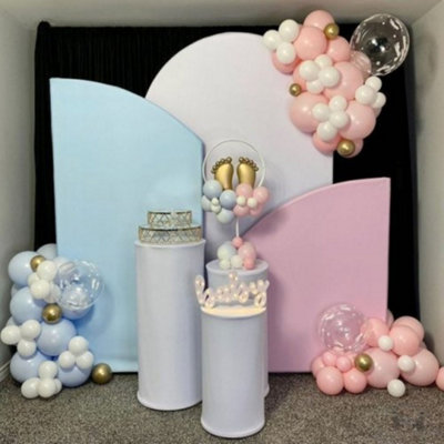 Sandra Chaircovers Event Decor Collection3Ft Single Wedding Flower StandIrregular Arch BackdropWhite Pink Blue CoverMetal Frame from B&Q