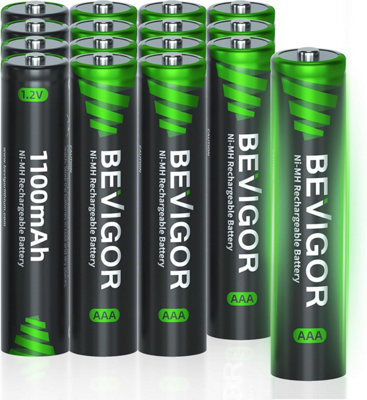 Bevigor Aaa Ni-Mh Rechargeable Batteries 1.2V 1100Mah (Pack Of 16) from B&Q