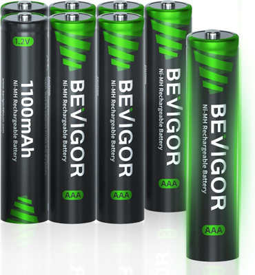 Bevigor Aaa Ni-Mh Rechargeable Batteries 1.2V 1100Mah (Pack Of 8) from B&Q