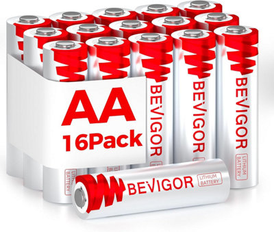 B&Q -  Aa Lithium Batteries 1.5V 3000Mah (Pack Of 16)