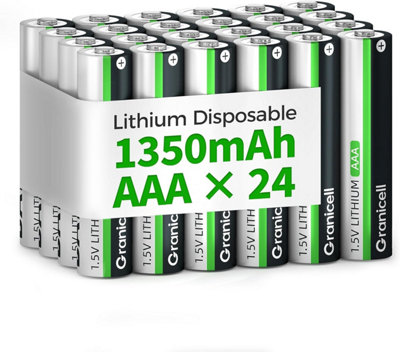 B&Q Granicell Aaa Lithium Batteries 1.5V 1200Mah (Pack Of 24) Size 24
