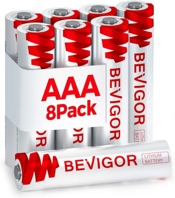 B&Q -  Aaa Lithium Batteries 1.5V 1200Mah (Pack Of 8)