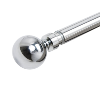 Shopnbits Extendable Curtain Pole Set Chrome 160 To 310Cm 28mm Diameter With Ball Finials from B&Q