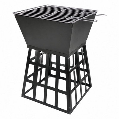 Shopnbits Redwood Leisure Brazier Fire Pit With Bbq Grill Outdoor Charcoal Bbq For PatioGarden & Camping from B&Q
