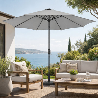  - Shopnbits 3M Garden Parasol Umbrella Outdoor Patio Sun Shade Crank Tilt Uv Water Resistant Grey