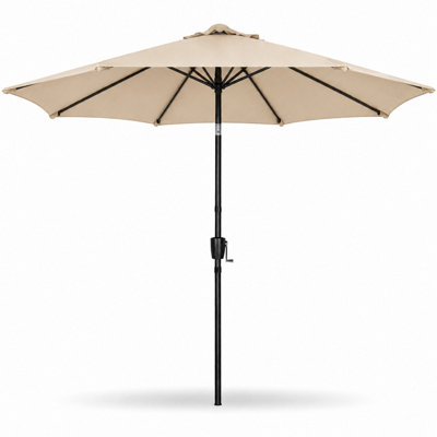  - Shopnbits 2M Garden Parasol Sun Shade Canopy Patio Outdoor Umbrella Table Crank Tilt Beige