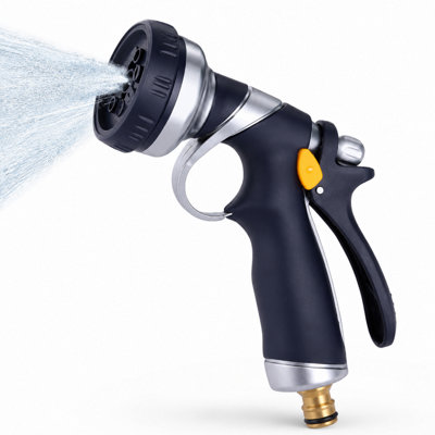  - Shopnbits 8 Dial High Pressure Metal Garden Hose Spray Gun Water Nozzle For Car Wash Lawn Patio Plants