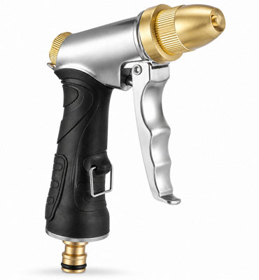 Shopnbits Garden Hose Spray Gun Heavy Duty Metal Brass Water Nozzle For Car Wash & Garden Watering